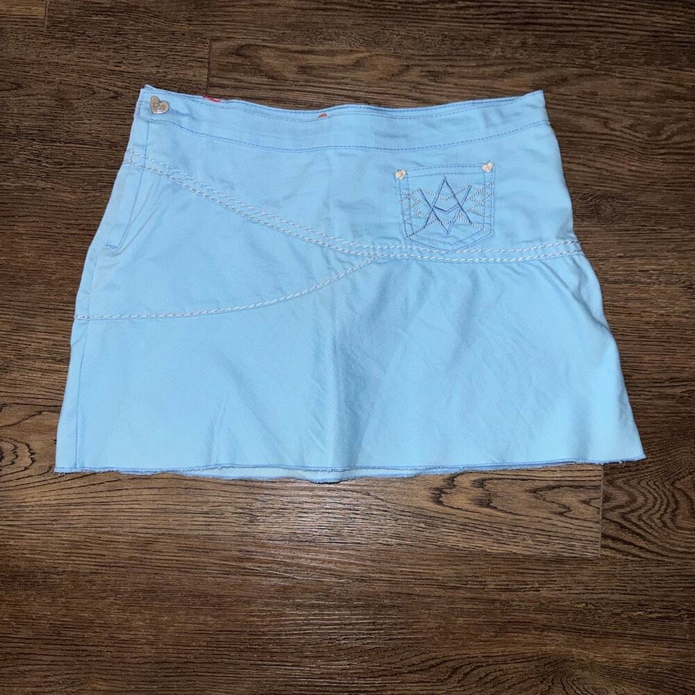 ABRAND A JEANS Y2K Vintage Mini Skirt Jr sz 9 Baby Blue Rare